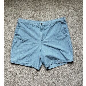 Gap Mens I Light Blue Chambray I Size 38, 8 Inch I Inseam Flat Front Shorts